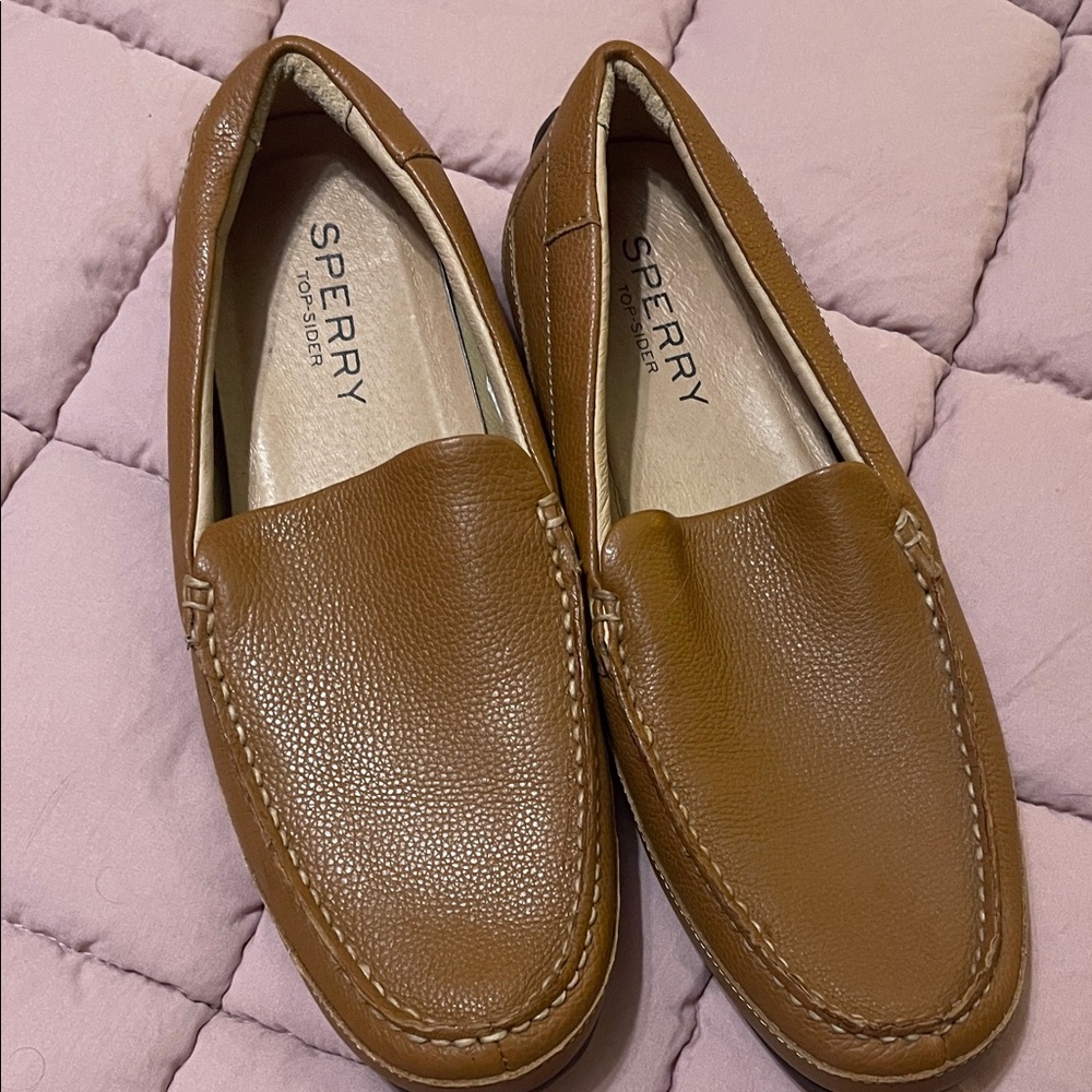 Sperry Men's Brown Leather Slip-On Loafers